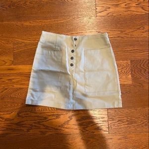 Green button up front skirt